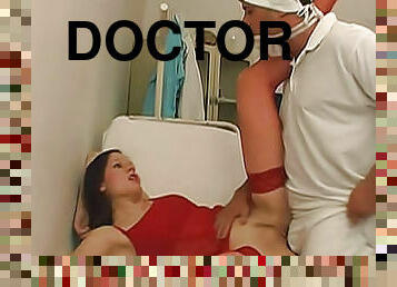 Kinky doctor bangs his hot female patient in red stockings