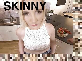 Skinny teen with small tits being fucked in the kitchen - Tyna