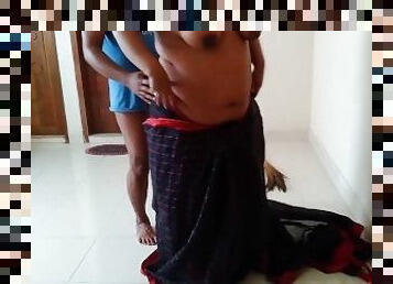 Indian hot without Blouse was sweeping the house when neighbor guy saw her Big Tits & fucked