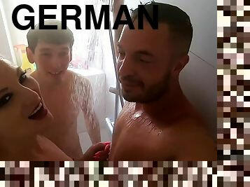 German teen slut make homemade threesome mmf in