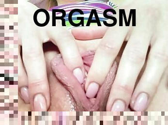 łechtaczka, ogromny, masturbacja, orgazm, cipka, palcówki, sperma, solo, mokre, dziewica