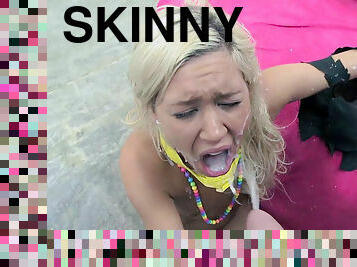 Skinny Kacey Jordan gets filled with crea,