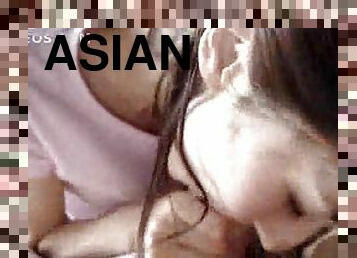 Her tender Asian lips suck his dick