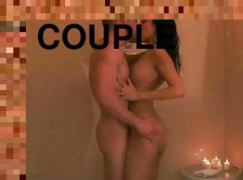 Passionate couple gets wild in the shower