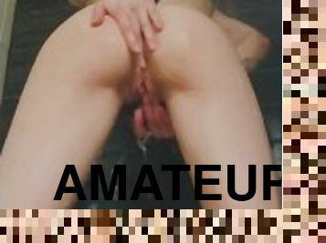 bad, masturbation, amatör, anal, tonåring, hemmagjord, fingerknull, petit, dusch, ensam