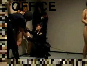 Police officers play with bound Japanese girl