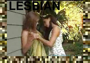 Lesbian teens in sexy panties have sex