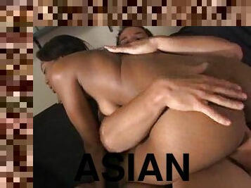 Dark-skinned Asian girl fucked hard