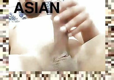 Asian boy masturbating hard