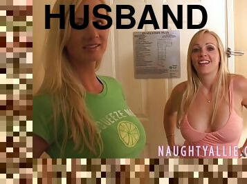 Naughty girl let's her husband fuck her friend silly.