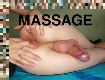 Straight prostate massage with epic cumshot