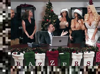 Monique Alexander and Ava Addams enjoy a festive orgy