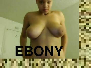 Hot Big tits Ebony Showing pussy hole