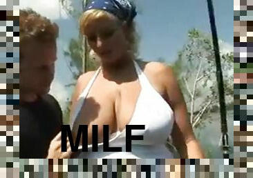 Norwegian milf with big tits gets fucked hard outdoors