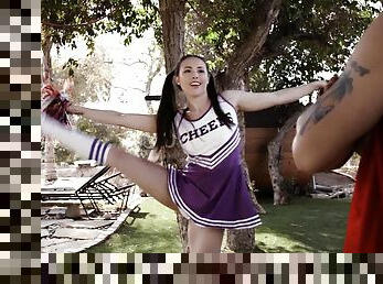 Hot ass cheerleader Casey Calvert drops her panties to ride a cock