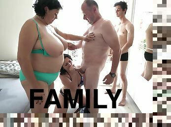 Slutty females swap partners for dirty family foursome