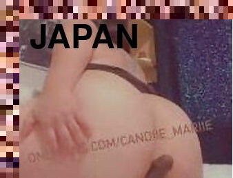 orgasme, giclée, amateur, milf, jouet, japonais, belle-femme-ronde, chevauchement, gode, solo