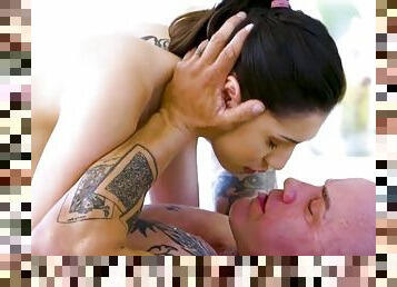 The babysitter Judy Jolie massaging a married man