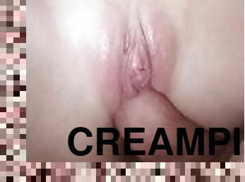 Cock fucks my pussy and creampie