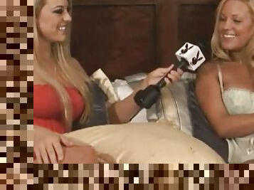 Cheerful Carolina Rose gives an interview for Playboy TV