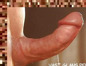 close up masturbation stroking vast glans penis