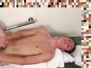 Twink showers and plays with his cock