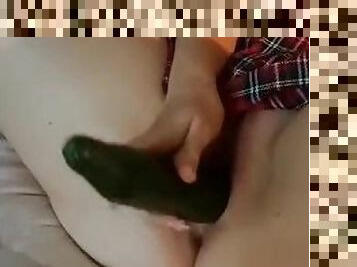 Vagina 1 / Salad 0. Fed the cucumber in my wet pussy after the shopping instead