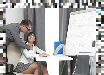 Sweet Lana in heels fucking her tutor during an important lesson