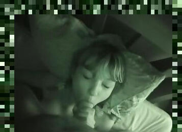 Night vision blowjob with a teenage cutie