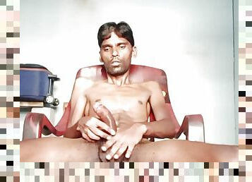 Rajeshplayboy993 massaging his cock with oil and cumming, cumshot 