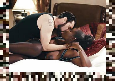 Astounding interracial leads the hot ebony to wild orgasms