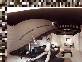 VR Porn in 360 Brunette fucked hard on couch