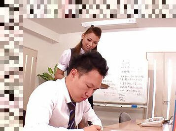 Secretary in sexy pantyhose fucked by her boss at the office