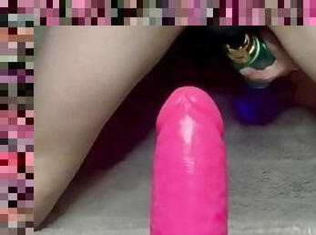 cul, masturbation, amateur, anal, ados, jouet, point-de-vue, mignonne, gode, bout-a-bout