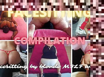 Facesitting compilation - Facesitting by blonde MILF women