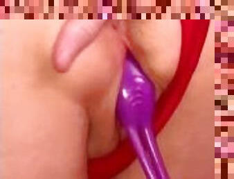 Pussy Play in doggy style lube and dildo