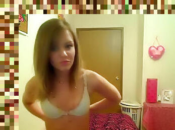 Webcam beauty plays in dorm room