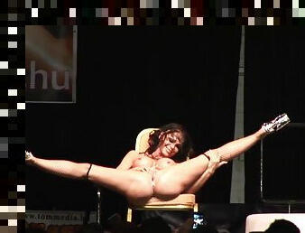busty flexible stripper on stage