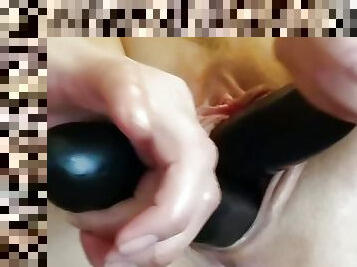 Close up black double dong fucking masturbation