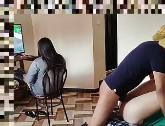 Nieces with uncle: my nieces come to visit and I fuck them before they see us, while one of them plays I put my big cock in her