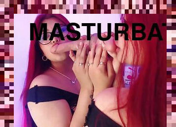 Horny Redheaded Sucks A Suction Dildo Stuck On A Mirror - Sex Cam