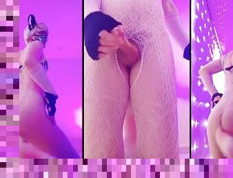 White Sissy Femboy Trap dancing for BBC and cum