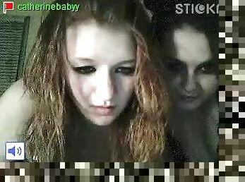 Drunk Goth Lesbian Teens Showing Off Their Tits On Cam