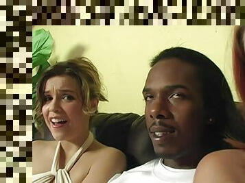 Naughty Katie Thomas and her friend get fucked by a black guy