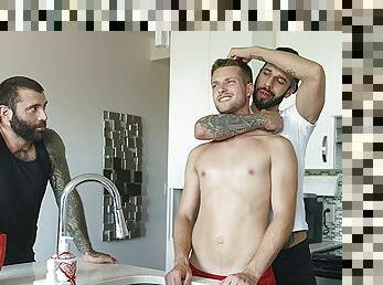 Perv Stepdads Romeo Davis & Markus Kage Take Turns Drilling Stepson On The Couch - DadCreep