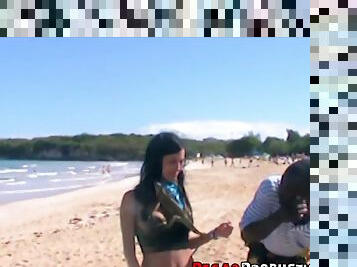 Horny Amy Lee is horny enough to have a great sex after beach