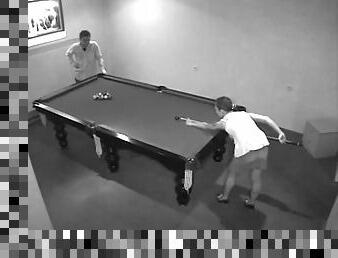 A guy can't resist the temptation to fuck a hot chick on the billiard table