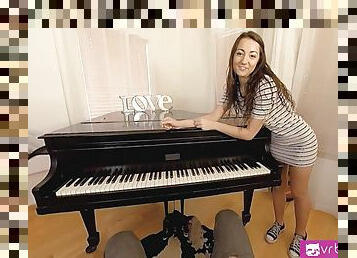 Horny student fucks her piano teacher