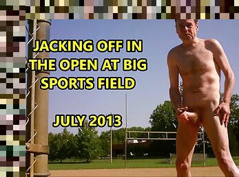 Naked JO On Ball Field In Big Open Park July 2013