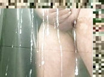 Cumming in the shower after days of edging  huge cumshot  slowmotion